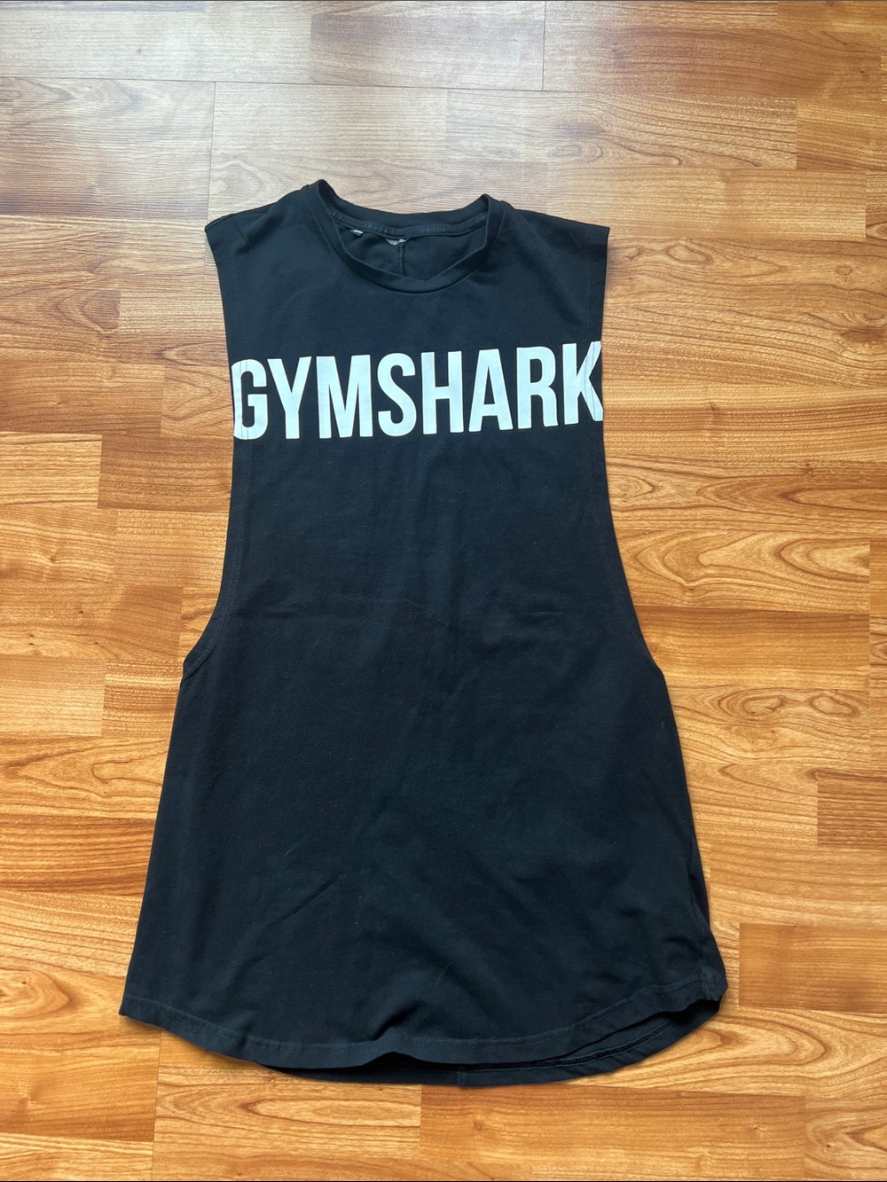 Gymshark Black Muscle Tank with White Logo